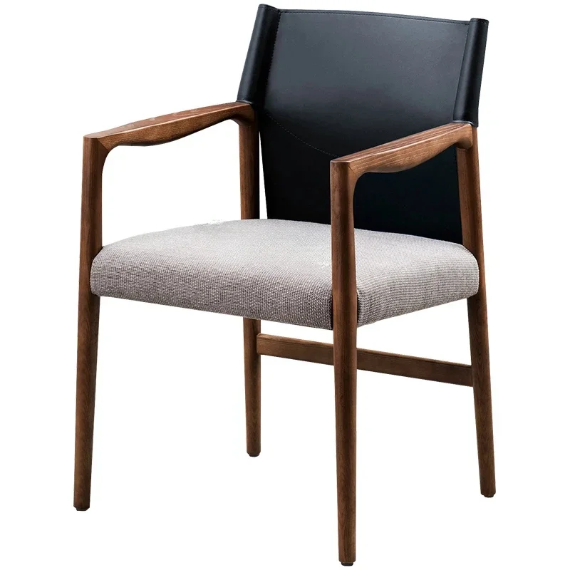 Italian Minimalist Solid Wood Dining Chair Designer Light Luxury Home High-End Saddle Leather Fabric Backrest Armchair
Italian Minimalist Solid Wood Dining Chair Designer Light Luxury Home High-End Saddle Leather Fabric Backrest Armchair