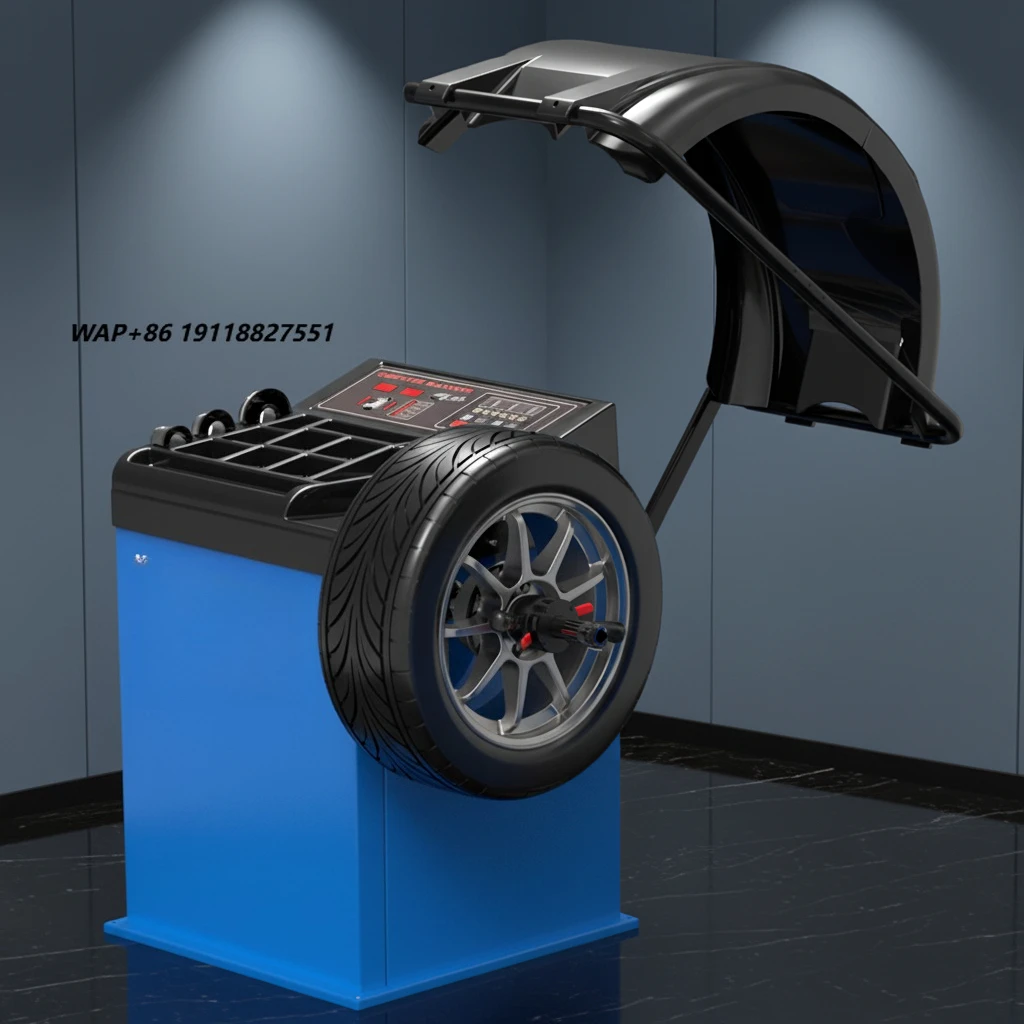 AUTEC Portable Wheel Balancer Digital Display Wireless Remote Control Belt Drive Fast Balancing System for Light Commercial
