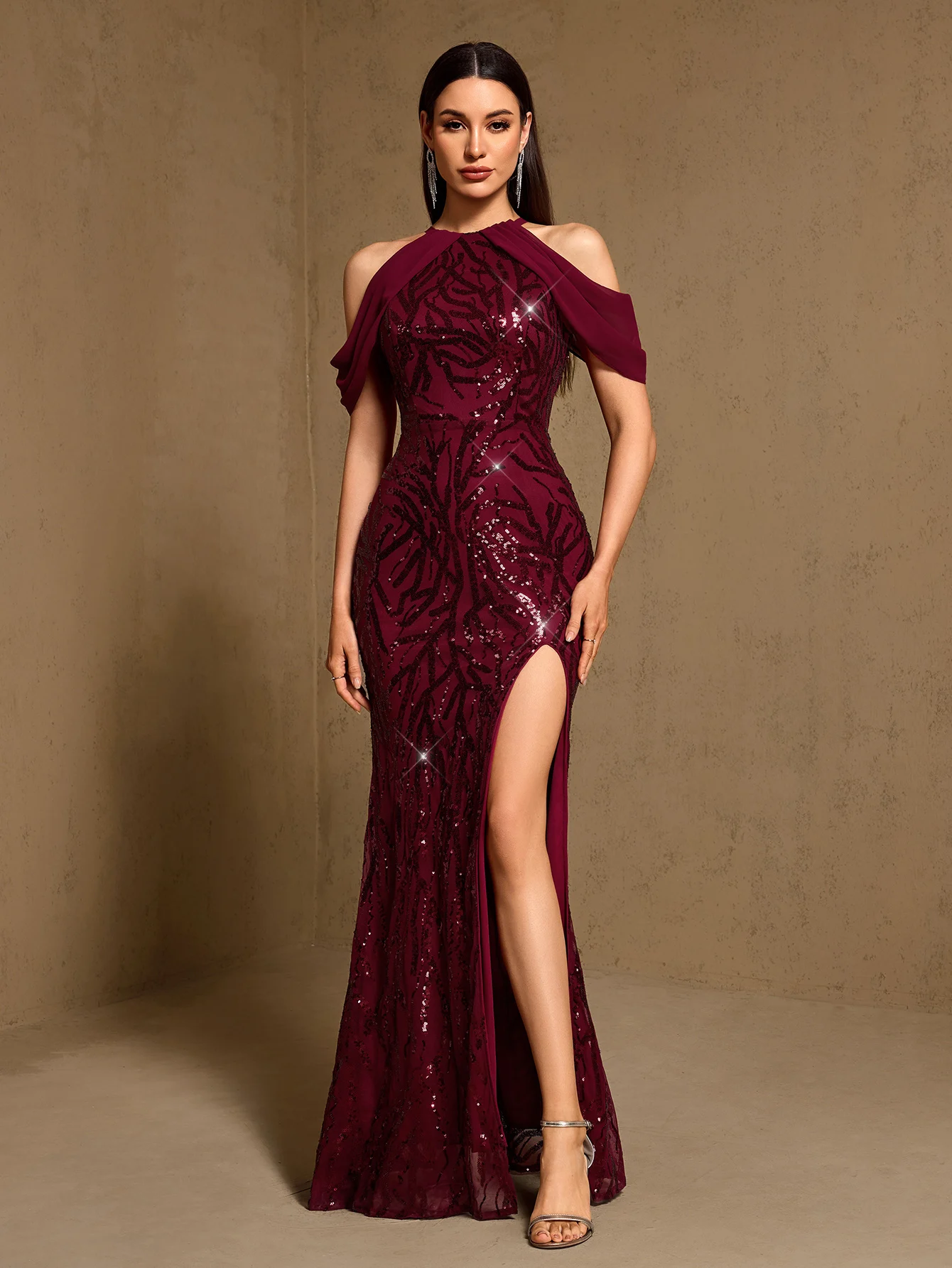 2026 New Elegant Off Shoulder Formal Evening Gown Elegant Burgundy Sequin Mermaid Party Dress for Wedding Party
2026 New Elegant Off Shoulder Formal Evening Gown Elegant Burgundy Sequin Mermaid Party Dress for Wedding Party