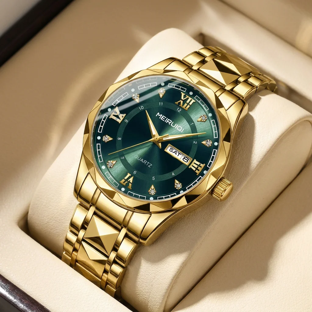 1pcs Men's green dial alloy strap vintage fashion classic business calendar details Quartz Watch for business party holiday
1pcs Men's green dial alloy strap vintage fashion classic business calendar details Quartz Watch for business party holiday
