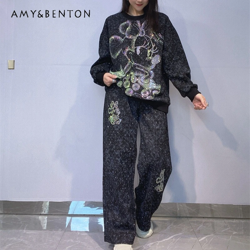 Autumn Winter New Kawaii Cute Straight-Leg Pants Sportswear Two-Piece Set Women's Casual O-Neck Cartoon Tie-Dye Sweatshirt Suit
Autumn Winter New Kawaii Cute Straight-Leg Pants Sportswear Two-Piece Set Women's Casual O-Neck Cartoon Tie-Dye Sweatshirt Suit