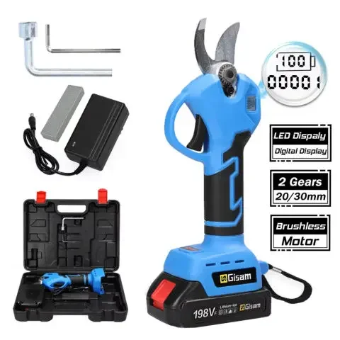 Gisam 30mm 2 Gear Digital Brushless Pruner Shear Efficient Fruit Tree Bonsai Pruning Branches Cutter for Makita 18V Battery
Gisam 30mm 2 Gear Digital Brushless Pruner Shear Efficient Fruit Tree Bonsai Pruning Branches Cutter for Makita 18V Battery