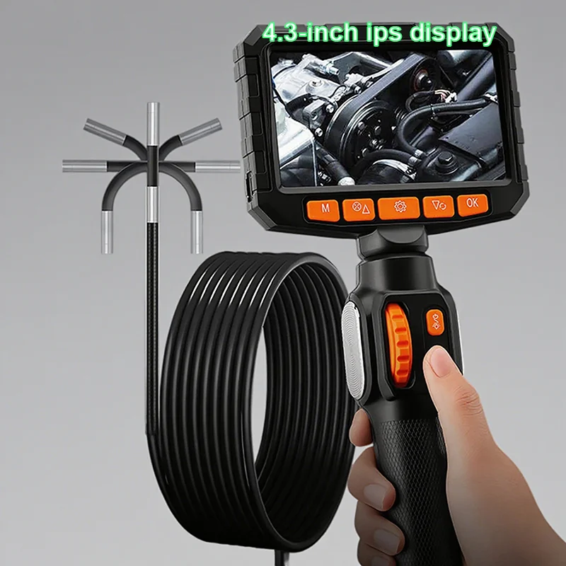 360 Articulating Borescope 1080P 6.0mm 4.3inch LCD Monitor Industrial Inspection Camera With 2 Way Articulation For Automotive
360 Articulating Borescope 1080P 6.0mm 4.3inch LCD Monitor Industrial Inspection Camera With 2 Way Articulation For Automotive