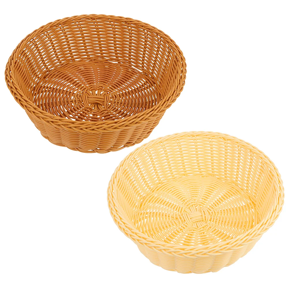 2Pcs Woven Fruit Basket Large Plastic Rattan Counter Vegetable Snack Storage Kitchen Household Items Round
2Pcs Woven Fruit Basket Large Plastic Rattan Counter Vegetable Snack Storage Kitchen Household Items Round
