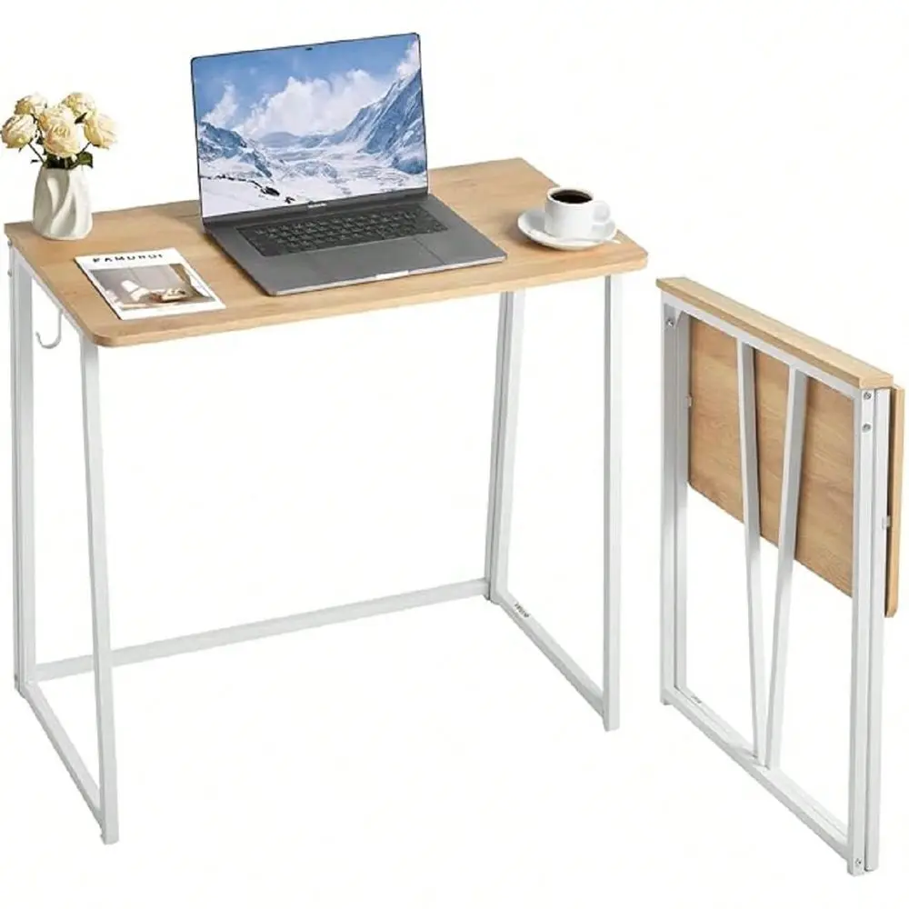 Desk, 31.5 Foldable Table For Small Spaces With Storage Hooks, Space Saving Computer Table, Writing Workstation For Home Office
Desk, 31.5 Foldable Table For Small Spaces With Storage Hooks, Space Saving Computer Table, Writing Workstation For Home Office