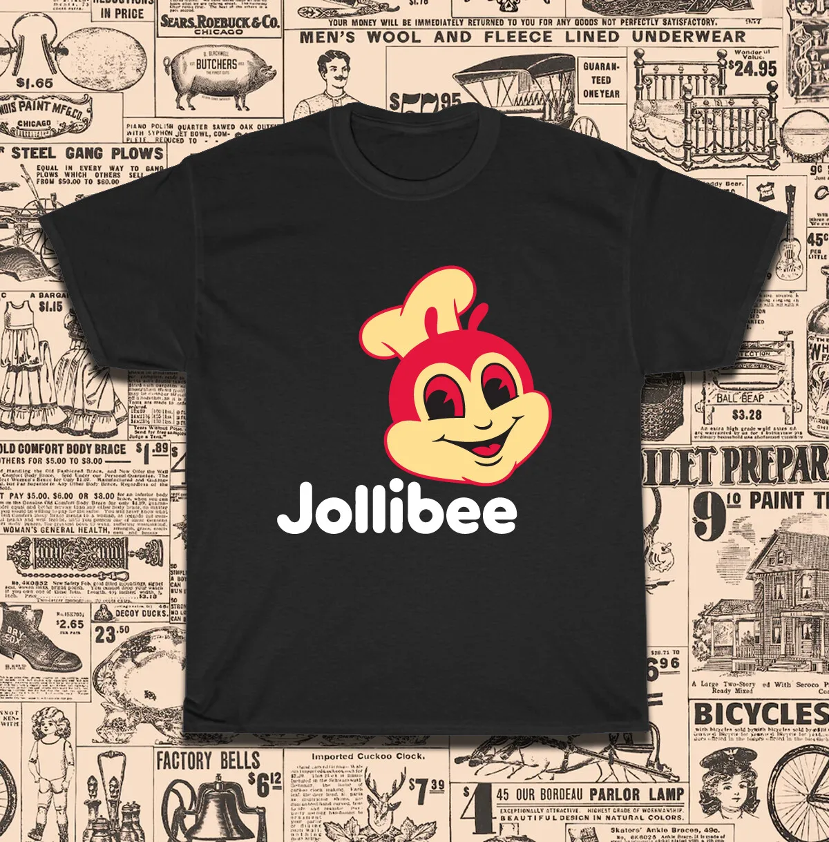 Новая популярная мужская футболка с логотипом Jollibee Fast Food, американский размер S-5XL, футболка
Новая популярная мужская футболка с логотипом Jollibee Fast Food, американский размер S-5XL, футболка
