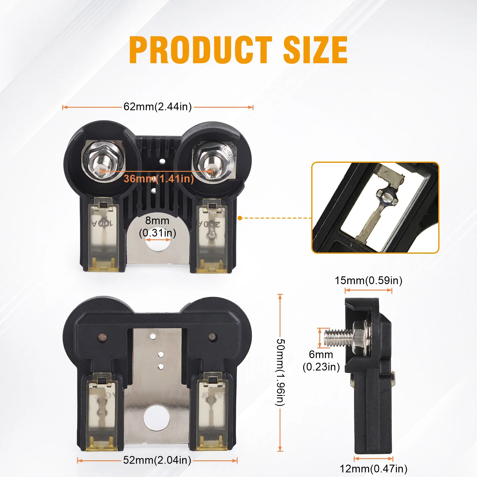 For Ford Mustang 2005-2014 Battery Fuse Terminal With Nuts BR3Z14526AA 200Amp 100A Car Replaces Battery Cable Fuse BR3T14A094AA
For Ford Mustang 2005-2014 Battery Fuse Terminal With Nuts BR3Z14526AA 200Amp 100A Car Replaces Battery Cable Fuse BR3T14A094AA