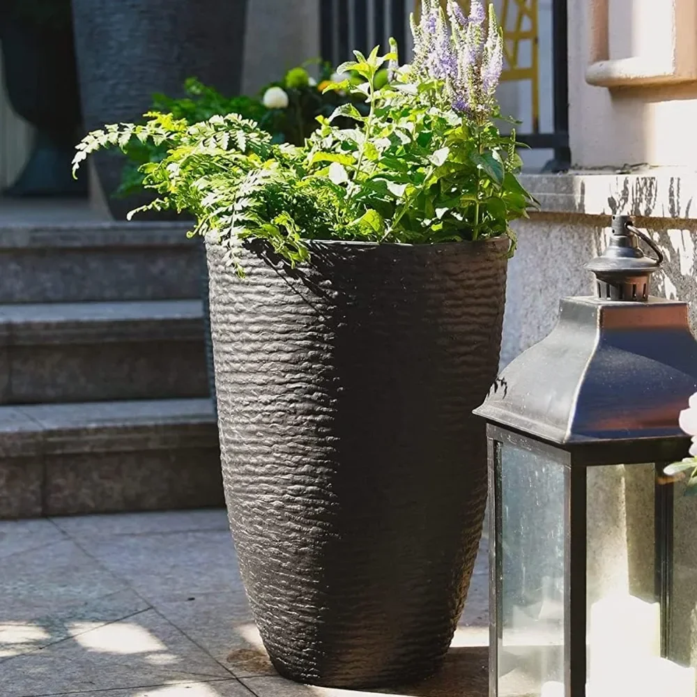 Resin Large Round Black Flower Pot For Outdoor Plants Trees - Imitation Stone Finish 9 Gallon Decorative Container Patio
Resin Large Round Black Flower Pot For Outdoor Plants Trees - Imitation Stone Finish 9 Gallon Decorative Container Patio
