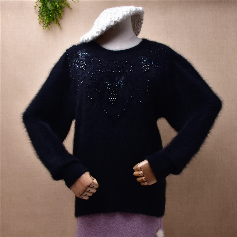 ladies women vintage fall winter angora rabbit hair knitted o-neck embroidery beaded long sleeves loose pullover jumper sweater
ladies women vintage fall winter angora rabbit hair knitted o-neck embroidery beaded long sleeves loose pullover jumper sweater