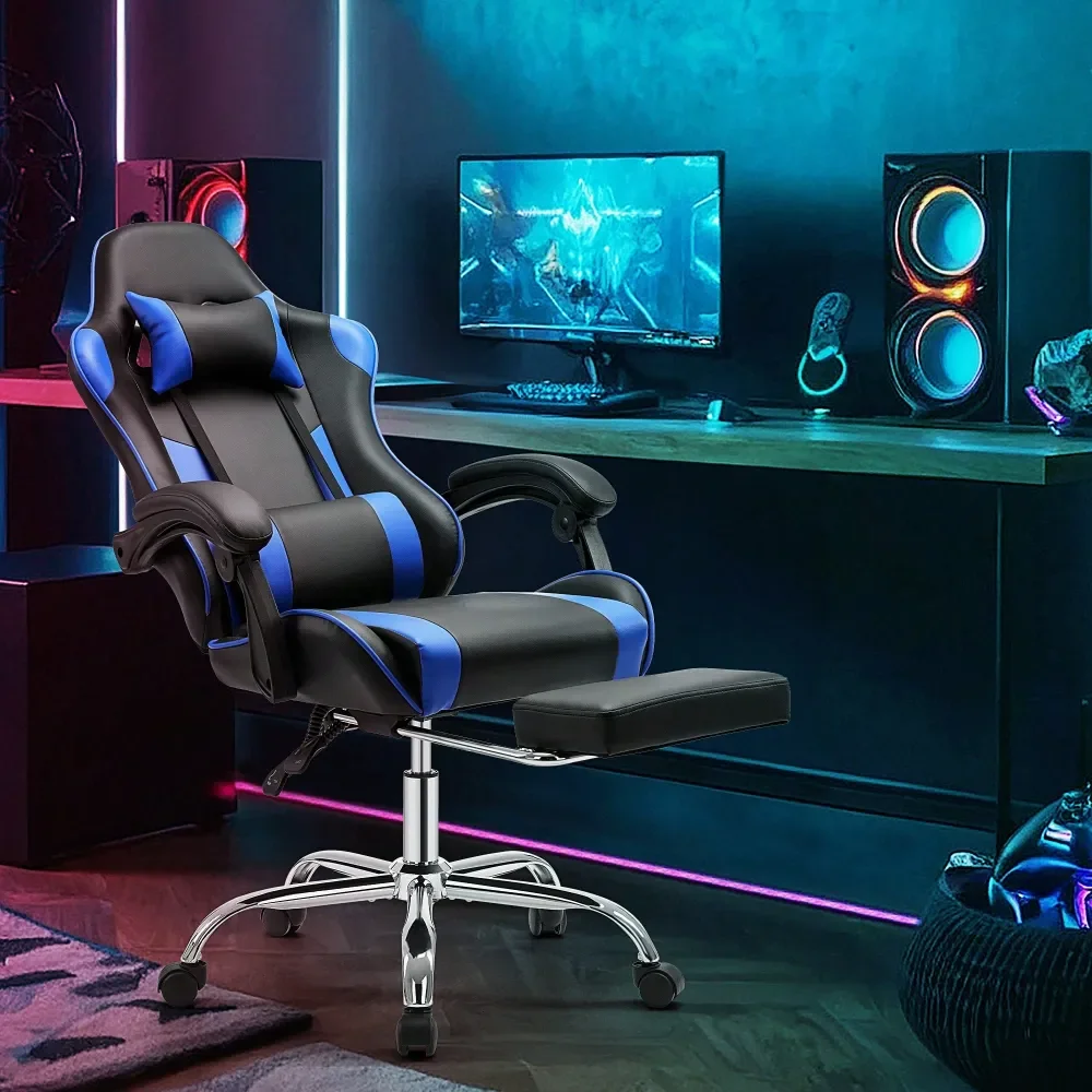 Ergonomic Gaming Chair With Lumbar Support Footrest, PU Leather Lounge Chair With Adjustable Headrest Fixed Armrests, 360 Rotat
Ergonomic Gaming Chair With Lumbar Support Footrest, PU Leather Lounge Chair With Adjustable Headrest Fixed Armrests, 360 Rotat