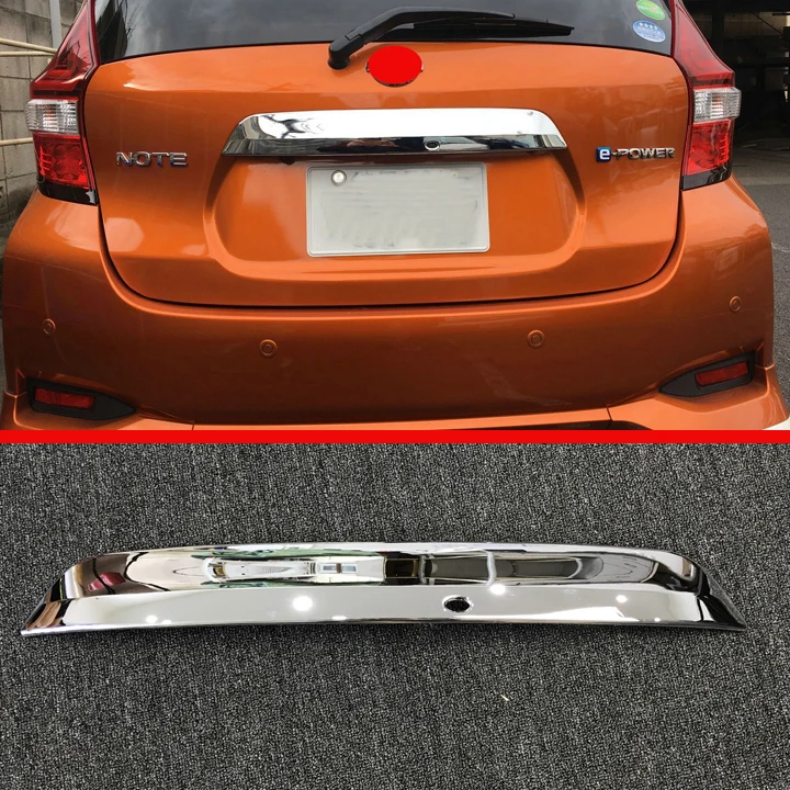 Хромированная накладка на заднюю крышку багажника из АБС-пластика для Nissan NOTE 2017 2018, автомобильные аксессуары, наклейки
Хромированная накладка на заднюю крышку багажника из АБС-пластика для Nissan NOTE 2017 2018, автомобильные аксессуары, наклейки