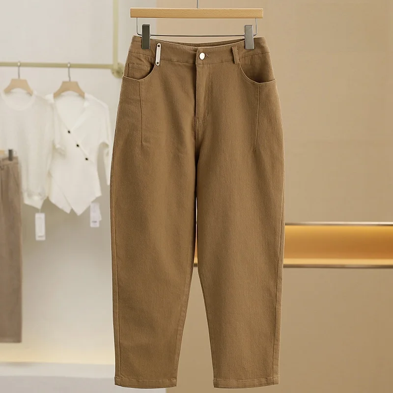 XKing Pure Color Nine-Tenths Casual Pants Commute Style High Waist Straight Leg Cotton Blend Comfortable Women's Spring New
XKing Pure Color Nine-Tenths Casual Pants Commute Style High Waist Straight Leg Cotton Blend Comfortable Women's Spring New