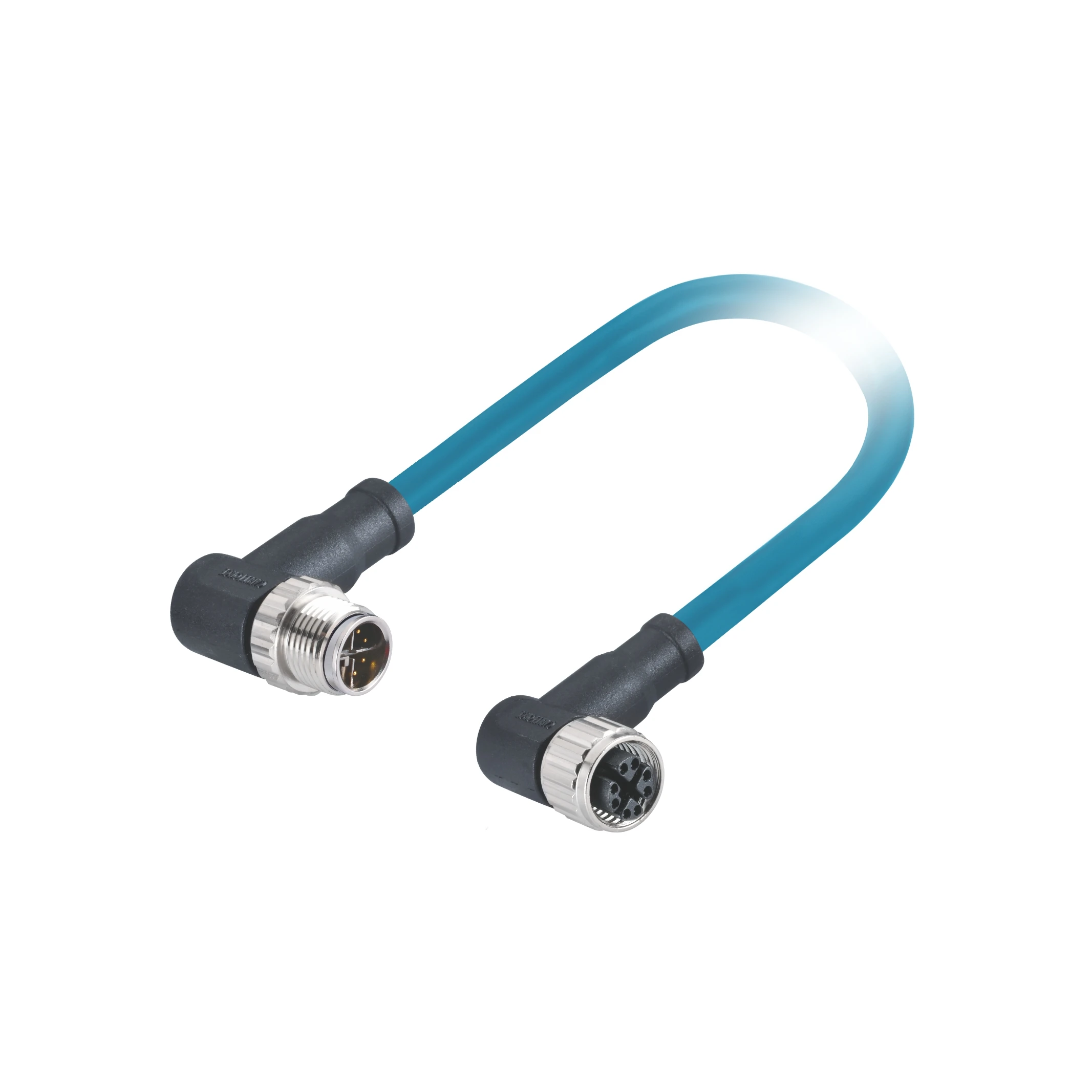 Railway Monitoring System M12 X Code Connector Male to Female Angled Molded PUR Dark Green 6A 4x2x26AWG 1m Ethernet Cable
Railway Monitoring System M12 X Code Connector Male to Female Angled Molded PUR Dark Green 6A 4x2x26AWG 1m Ethernet Cable