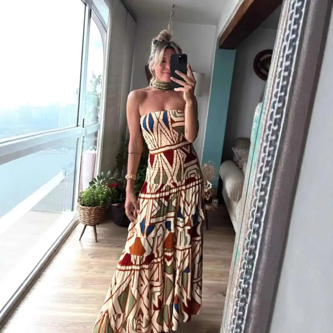 Women Dress Vocation Beach Dress Summer Women's Bohemian Style Printed Camisole Dress
Women Dress Vocation Beach Dress Summer Women's Bohemian Style Printed Camisole Dress