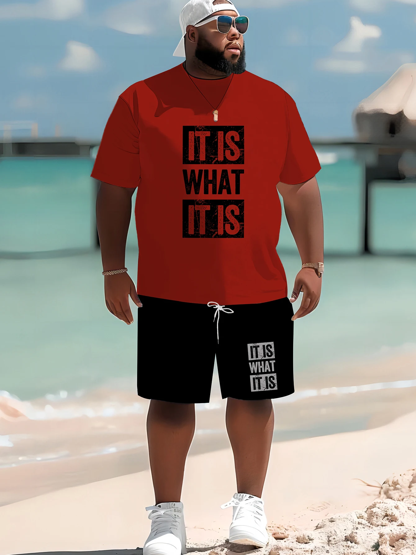 2025 Hot Plus-Size Streetwear "IT IS WHAT IT IS" Color-Block Print Men's Tee & Shorts Set
2025 Hot Plus-Size Streetwear "IT IS WHAT IT IS" Color-Block Print Men's Tee & Shorts Set