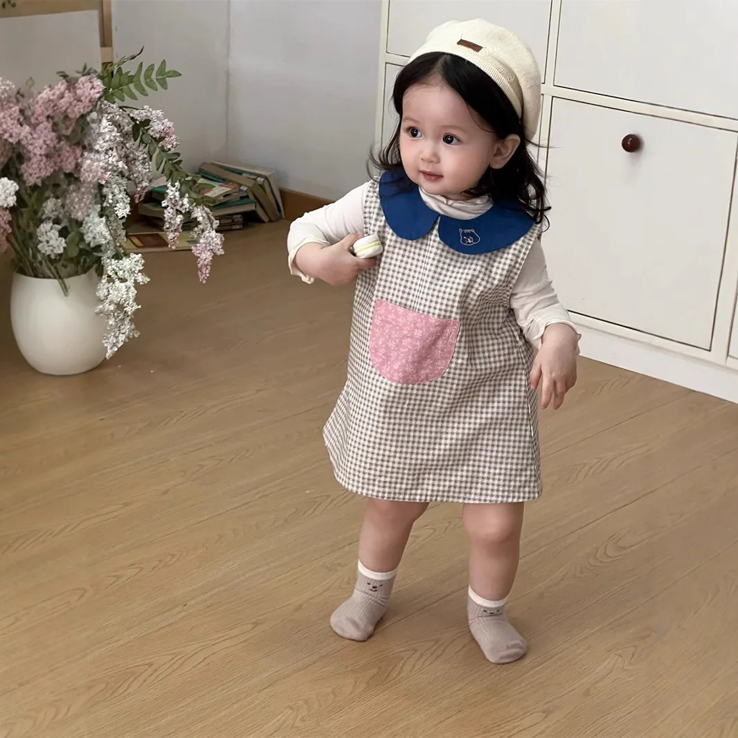 2025 Spring New Baby Girl Sleeveless Lapel Dress Cute Kids Girls Plaid Vest Dress Loose Infant Casual Dress Toddler Clothes
2025 Spring New Baby Girl Sleeveless Lapel Dress Cute Kids Girls Plaid Vest Dress Loose Infant Casual Dress Toddler Clothes