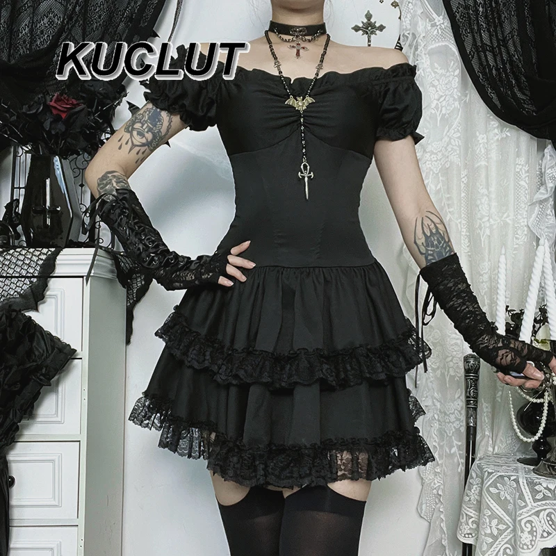 Short-sleeved Dresses for Women Dark Gothic Style Hot Girl Outfit Summer Autumn 2025 New Ladies Black Casual Short Dress
Short-sleeved Dresses for Women Dark Gothic Style Hot Girl Outfit Summer Autumn 2025 New Ladies Black Casual Short Dress