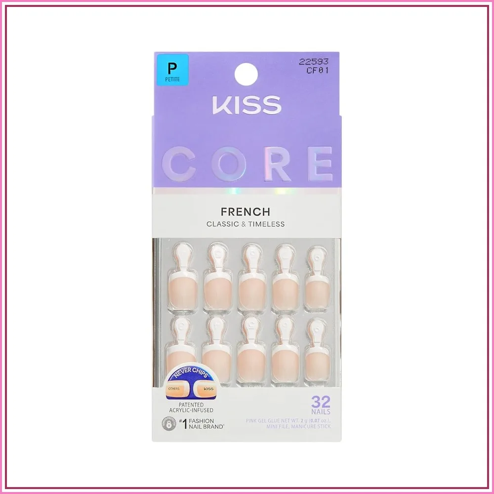 Press On Nails, White Petite Size, Squoval, 32 Pcs with Glue & Tools
Press On Nails, White Petite Size, Squoval, 32 Pcs with Glue & Tools