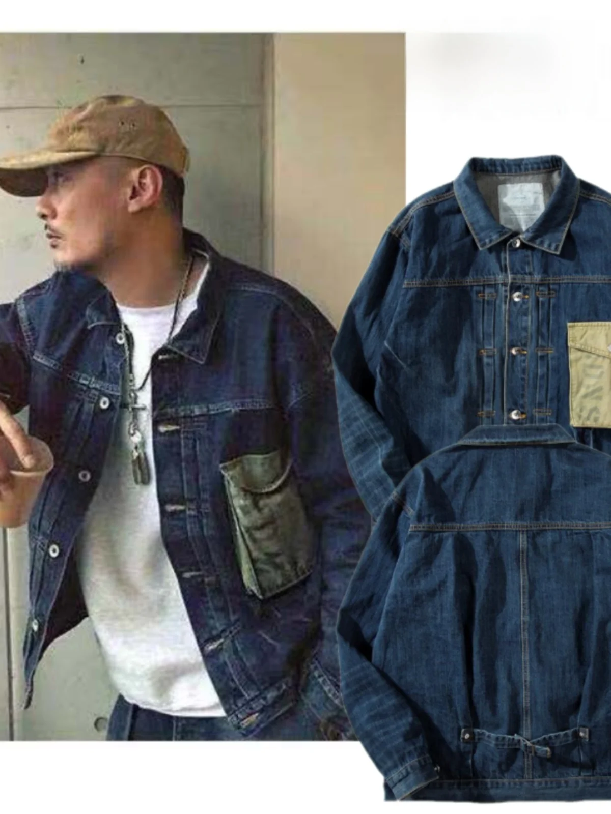 Retro ket Collar Denim Jaet Casual Trendy Outerwear for Men Autumn Winter Stand Fit Jeans Fabric Long Sve Single B...
Retro ket Collar Denim Jaet Casual Trendy Outerwear for Men Autumn Winter Stand Fit Jeans Fabric Long Sve Single B...