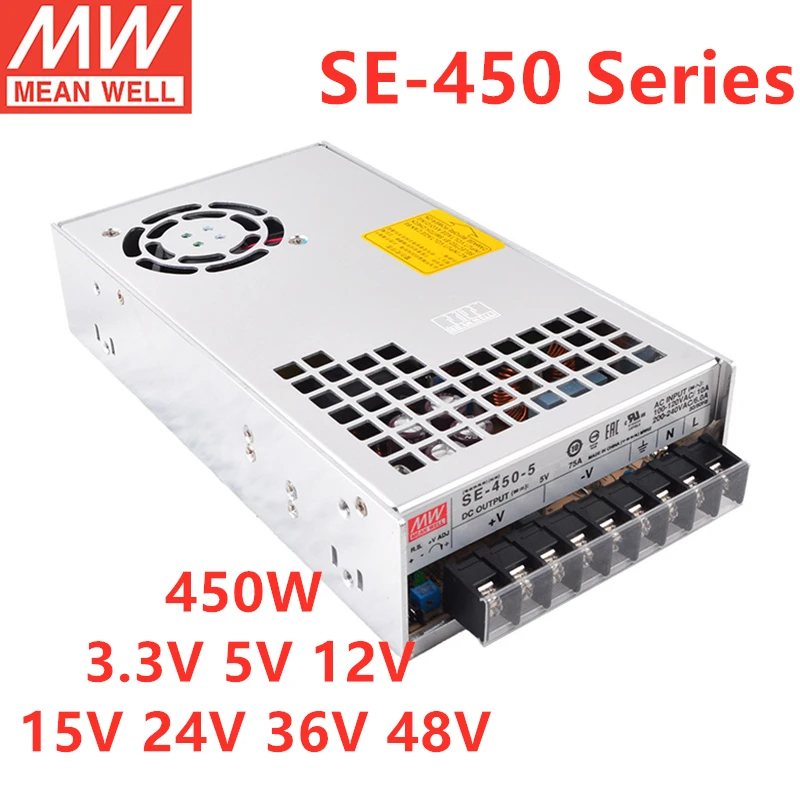 MEAN WELL SE-450 Series Single Output Power Supply 450W SE-450-3.3 SE-450-5 SE-450-12 SE-450-24 SE-450-36 SE-450-48
MEAN WELL SE-450 Series Single Output Power Supply 450W SE-450-3.3 SE-450-5 SE-450-12 SE-450-24 SE-450-36 SE-450-48