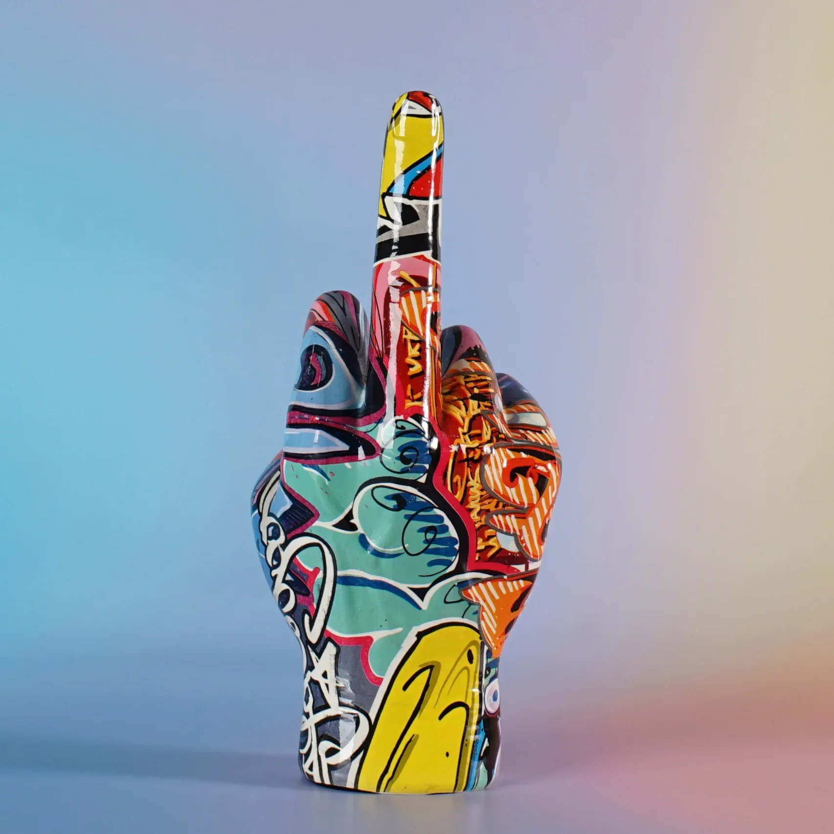 Graffiti Middle Finger Statue Gesture Sculpture Bookshelf Living Room Interior Decoration Home Accessories House Decor Object
Graffiti Middle Finger Statue Gesture Sculpture Bookshelf Living Room Interior Decoration Home Accessories House Decor Object