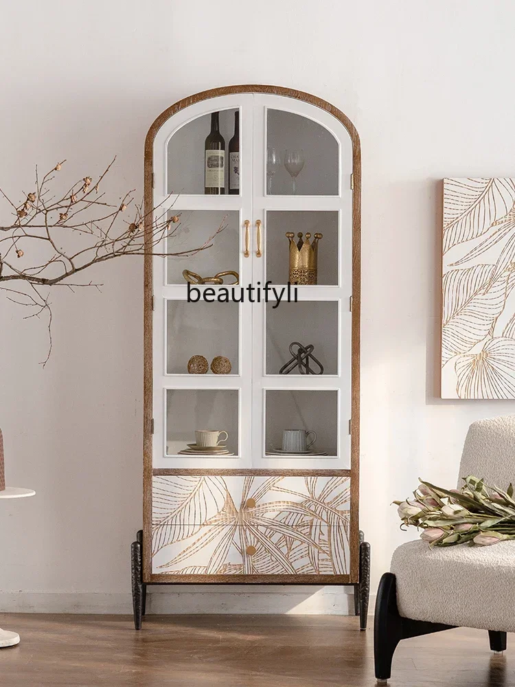 cqyAmerican Wine Cabinet Display Cabinet Solid Wood Carved Vintage Wall Locker Living Room Bookcase Glass
cqyAmerican Wine Cabinet Display Cabinet Solid Wood Carved Vintage Wall Locker Living Room Bookcase Glass