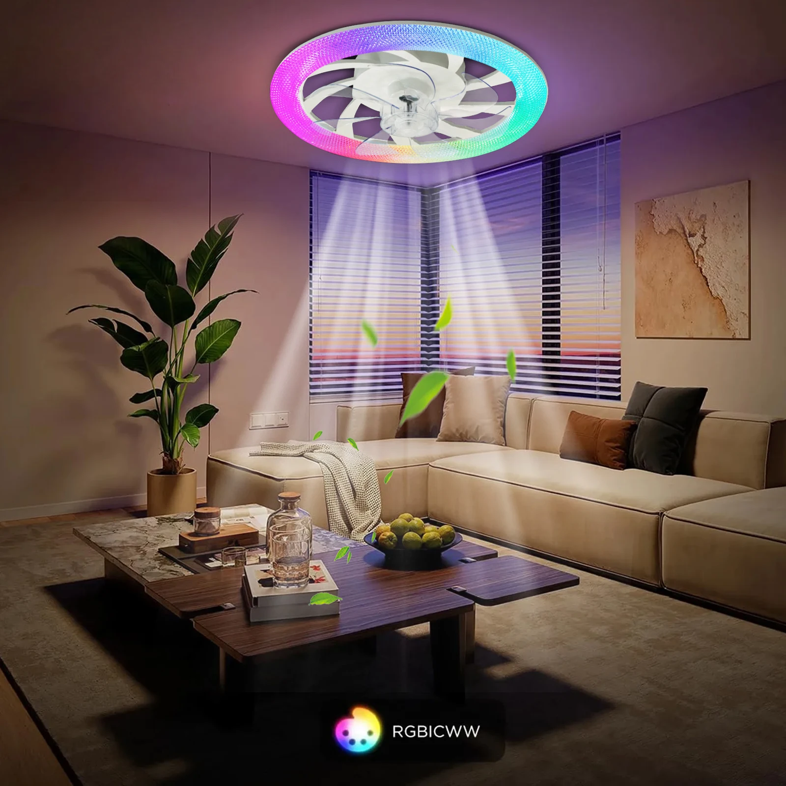 RGB Ceiling Fan Light, Remote Control Stepless Dimming, Indoor Lighting, Bedroom Pendant Light, Living Room, Ventilation Fan
RGB Ceiling Fan Light, Remote Control Stepless Dimming, Indoor Lighting, Bedroom Pendant Light, Living Room, Ventilation Fan