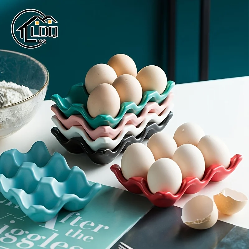 Vibrant Color Ceramic Egg Tray Holder Double Row 6-Cell Egg Display Rack with Storage Box-Kitchen Refrigerator Preservation Tool
Vibrant Color Ceramic Egg Tray Holder Double Row 6-Cell Egg Display Rack with Storage Box-Kitchen Refrigerator Preservation Tool