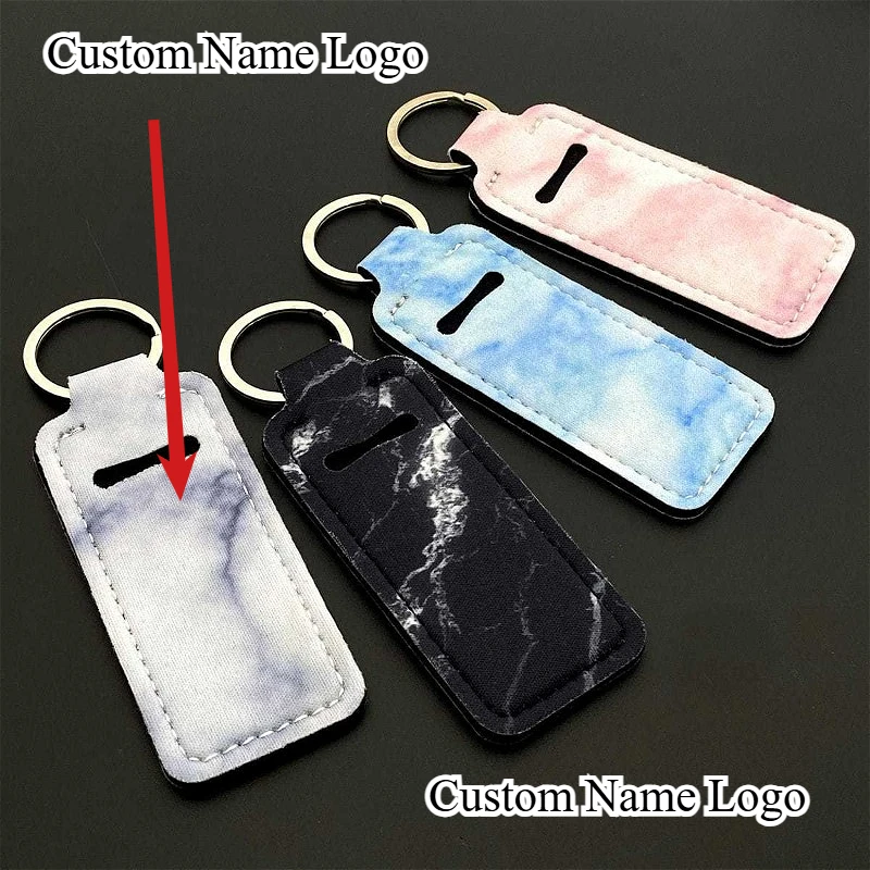 Custom Name Logo Lipstick Holder Keychain Metal Marble Style Neoprene Keyring Pendant Moto Car Key Ring Engrave Text Party Gifts
Custom Name Logo Lipstick Holder Keychain Metal Marble Style Neoprene Keyring Pendant Moto Car Key Ring Engrave Text Party Gifts