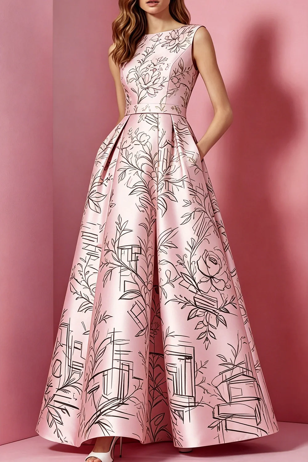 Women's Line Print Sleeveless Maxi Dress Slim Fit A Line Floor Length Elegant Party Evening Gown Summer Chic Stylish Wear
Women's Line Print Sleeveless Maxi Dress Slim Fit A Line Floor Length Elegant Party Evening Gown Summer Chic Stylish Wear