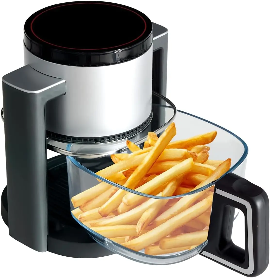 4.7Qt Glass Air Fryer, Non Toxic Air Fryer with 10 Preset Cook Modes, 1300W
4.7Qt Glass Air Fryer, Non Toxic Air Fryer with 10 Preset Cook Modes, 1300W