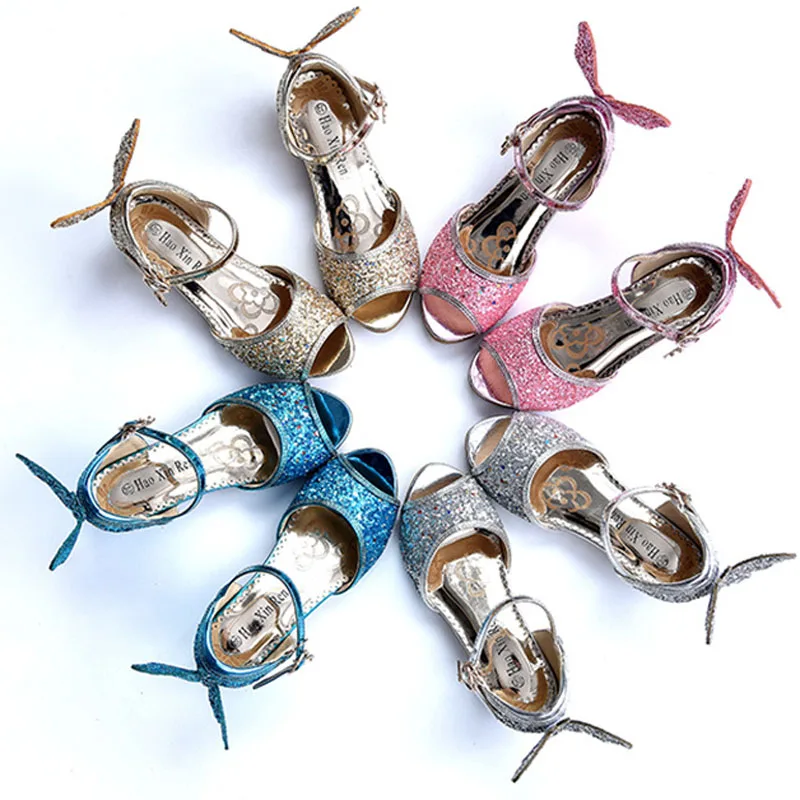 Peep Toe Girls Sandals Sequins Butterfly Latin Dance Shoes Kids Summer High Heels Princess Party Shoes Children's Sandals CSH815
Peep Toe Girls Sandals Sequins Butterfly Latin Dance Shoes Kids Summer High Heels Princess Party Shoes Children's Sandals CSH815