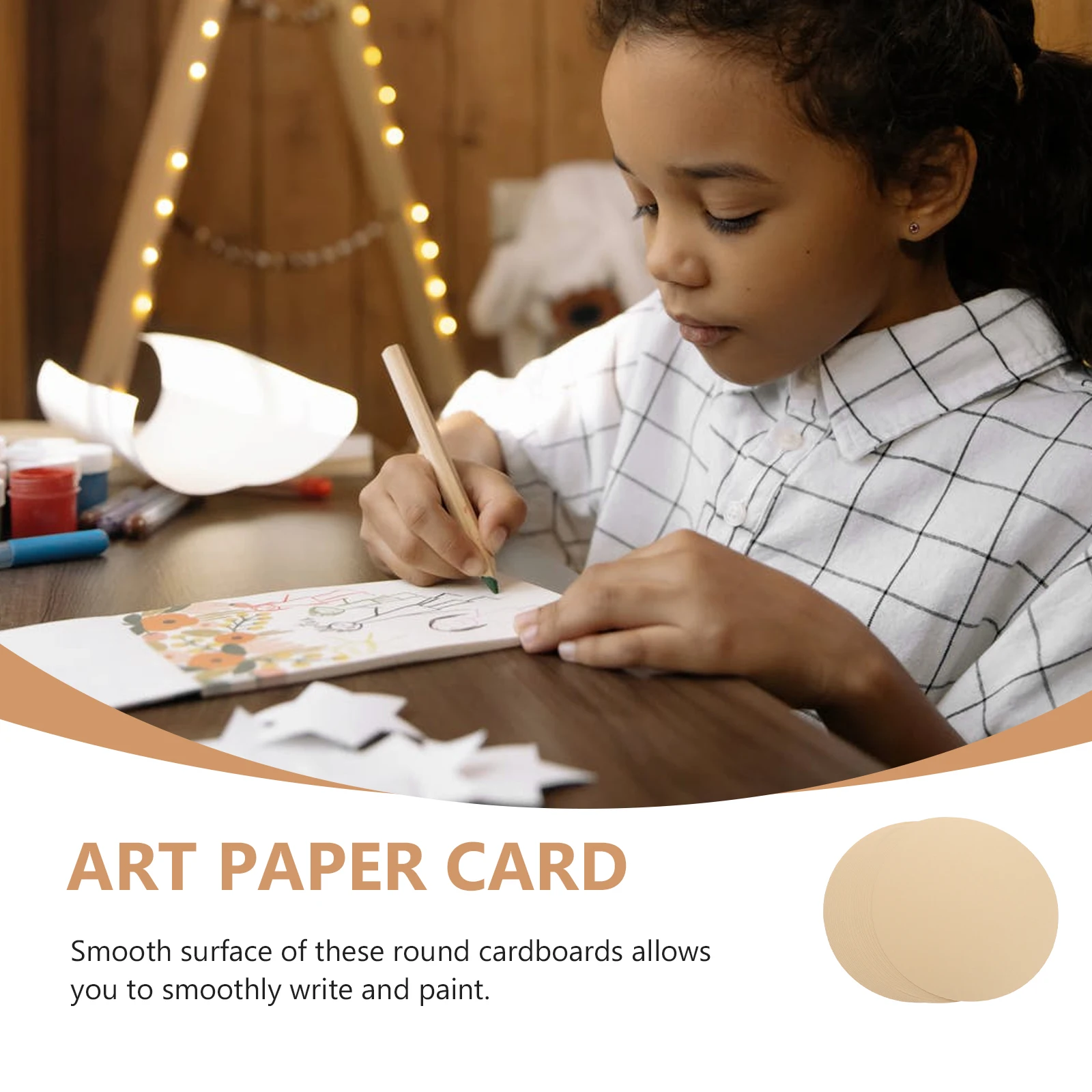 50 Pcs Kraft Paper Cards Smooth Round Cardboards for Painting Calligraphy DIY Art Projects Lightweight Portable Thick Edge Burrs
50 Pcs Kraft Paper Cards Smooth Round Cardboards for Painting Calligraphy DIY Art Projects Lightweight Portable Thick Edge Burrs