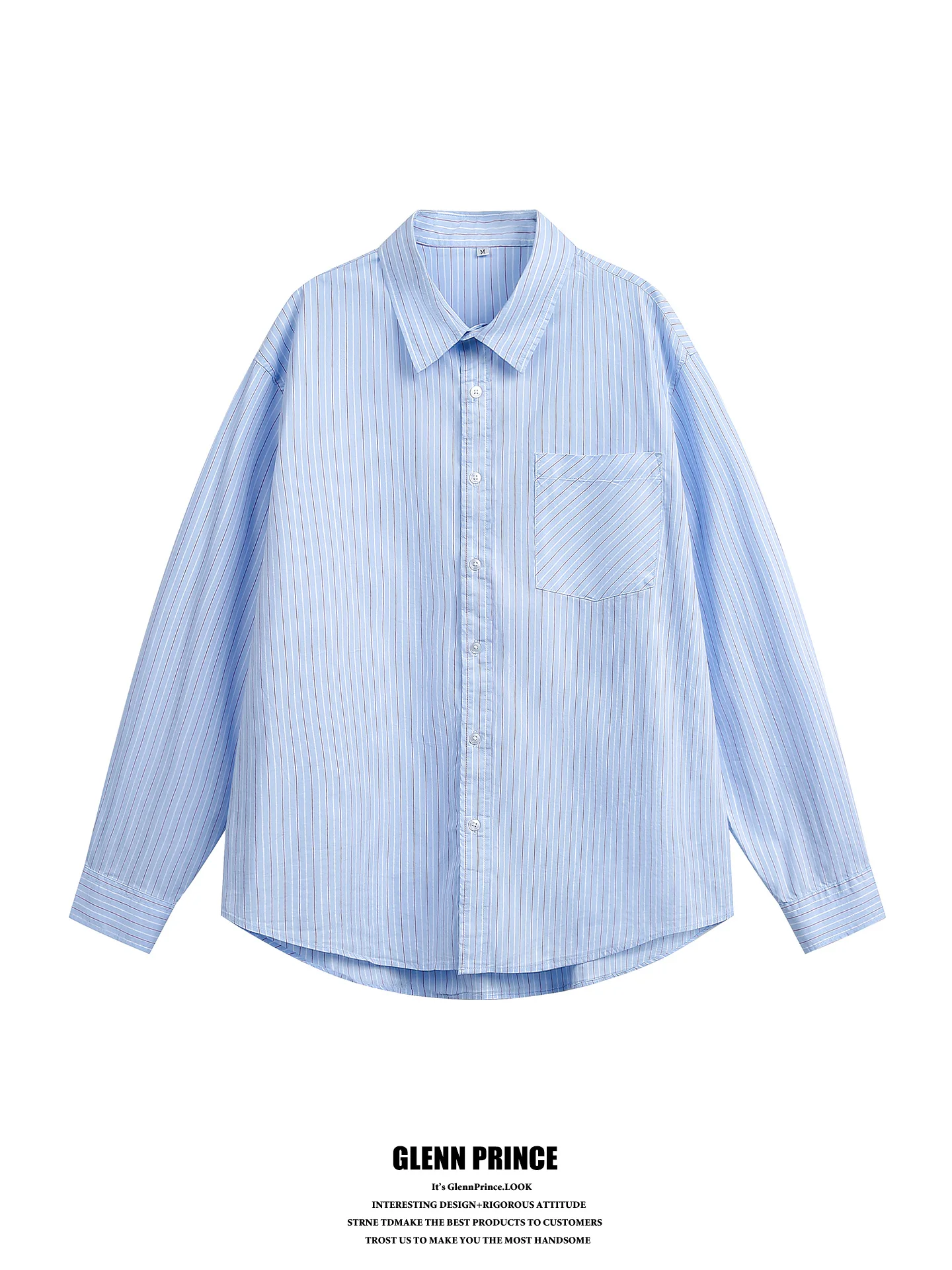 Loose Fit Korean Style Men's Blue Striped Long Sleeve Shirt for Commuting Casual Layering Outerwear GPstudio
Loose Fit Korean Style Men's Blue Striped Long Sleeve Shirt for Commuting Casual Layering Outerwear GPstudio