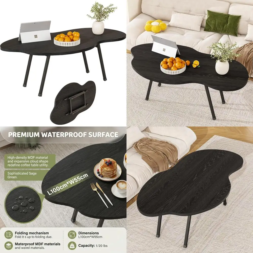 Modern Century Coffee Table for Living Spaces - Cloud-Inspired Design, Portable for Small Areas, Easy Assembly, Black
Modern Century Coffee Table for Living Spaces - Cloud-Inspired Design, Portable for Small Areas, Easy Assembly, Black