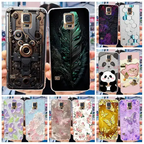 Para Samsung Galaxy S5 funda G900F G900I i9600 S 5 contraportada Cool pintado suave silicona transparente funda de teléfono para Samsung S5 Neo Coque