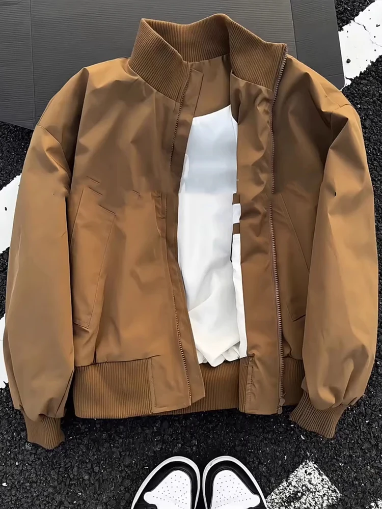 Brown Stand Collar Pilot Jaet Men's ort Baseball Sle Autumn Casual Loose Fit Bomber Jaet Youth ular Daily Wear
Brown Stand Collar Pilot Jaet Men's ort Baseball Sle Autumn Casual Loose Fit Bomber Jaet Youth ular Daily Wear