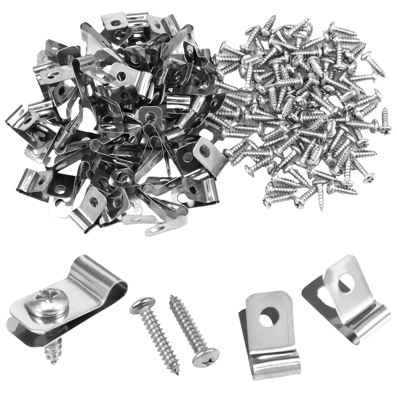 200 Set Stainless Steel Fence Wire Clamps Garden Durable Fasteners Fence Clips for 12-16 Gauge Welded Wire to Wood Metal
200 Set Stainless Steel Fence Wire Clamps Garden Durable Fasteners Fence Clips for 12-16 Gauge Welded Wire to Wood Metal