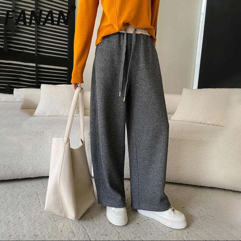 FANAN толстые теплые брюки на шнурке для женщин, эластичные широкие брюки с высокой талией, повседневная свободная одежда, женская зима 202, новинка
FANAN толстые теплые брюки на шнурке для женщин, эластичные широкие брюки с высокой талией, повседневная свободная одежда, женская зима 202, новинка