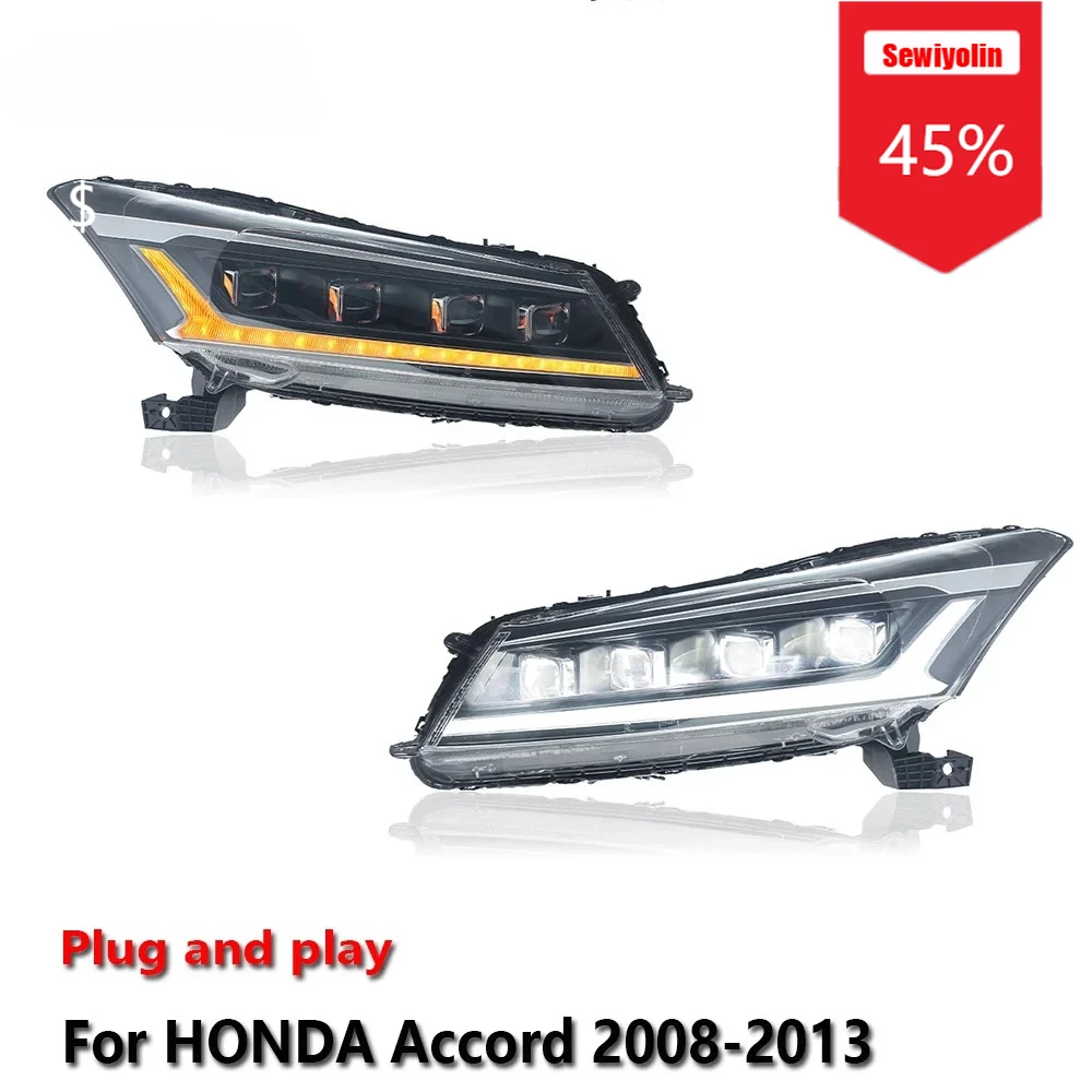 Sewiyolin автомобильные светодиодные фары в сборе для HONDA Accord 2008-2013, противотуманные фары DRL, стоп-сигналы поворота, Plug and Play
Sewiyolin автомобильные светодиодные фары в сборе для HONDA Accord 2008-2013, противотуманные фары DRL, стоп-сигналы поворота, Plug and Play