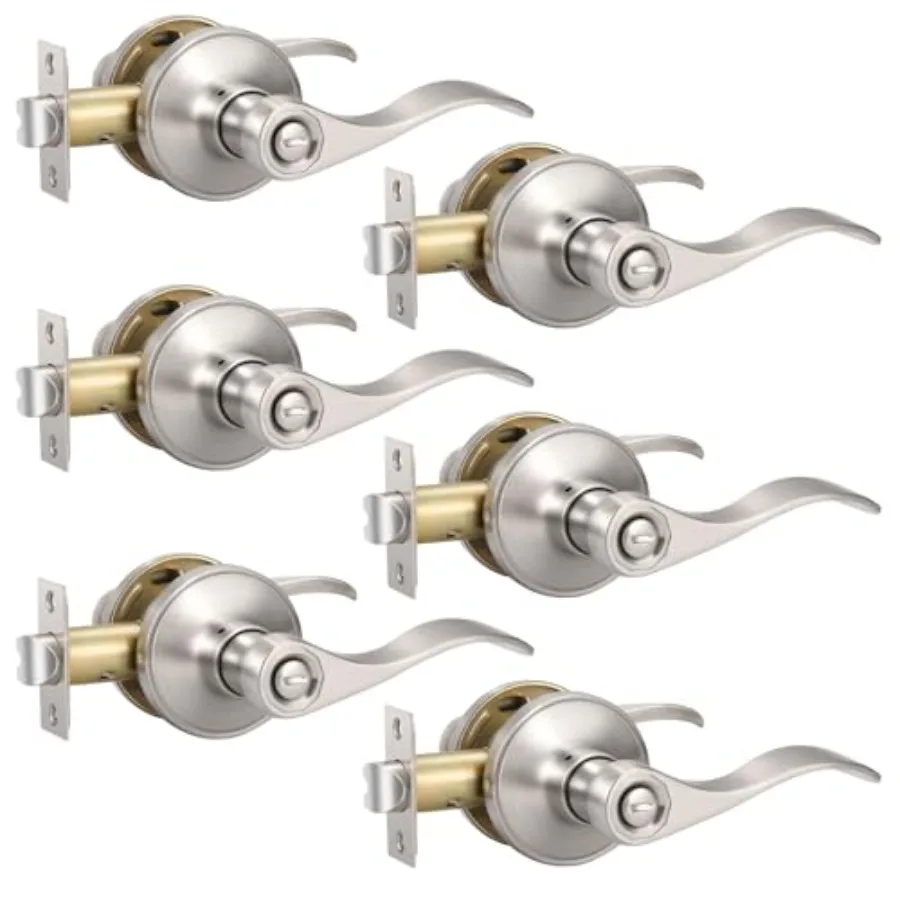 Satin Door Lever Privacy Door Handles, Zinc Alloy Door Handle Interior, Keyless Lock for Bedroom or Bathroom
Satin Door Lever Privacy Door Handles, Zinc Alloy Door Handle Interior, Keyless Lock for Bedroom or Bathroom