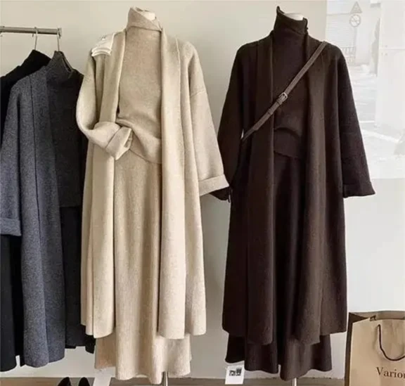 Three Piece Sets Women Long Sweater Vest Jumper Dress Kintted Spring Autumn Winter Crochet Cardigan High Waist Skirt
Three Piece Sets Women Long Sweater Vest Jumper Dress Kintted Spring Autumn Winter Crochet Cardigan High Waist Skirt