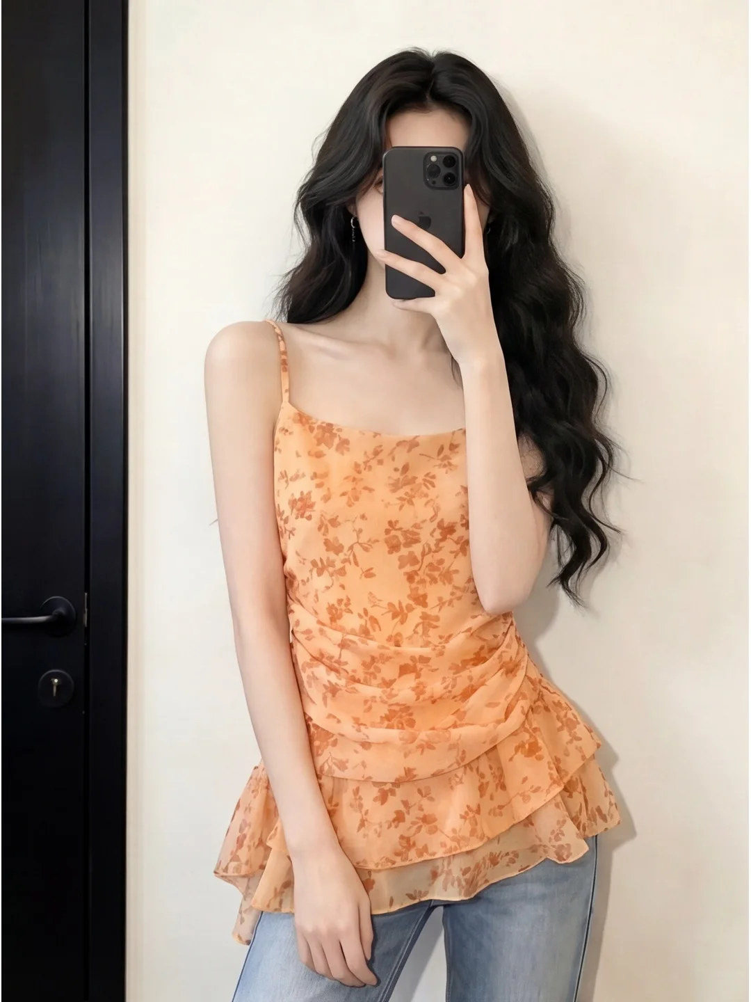 Stunning Orange Floral Lace Trim Halter Vest Women's Summer Sweet Spicy Slimming Design Sense Top Elegant Fashionable
Stunning Orange Floral Lace Trim Halter Vest Women's Summer Sweet Spicy Slimming Design Sense Top Elegant Fashionable
