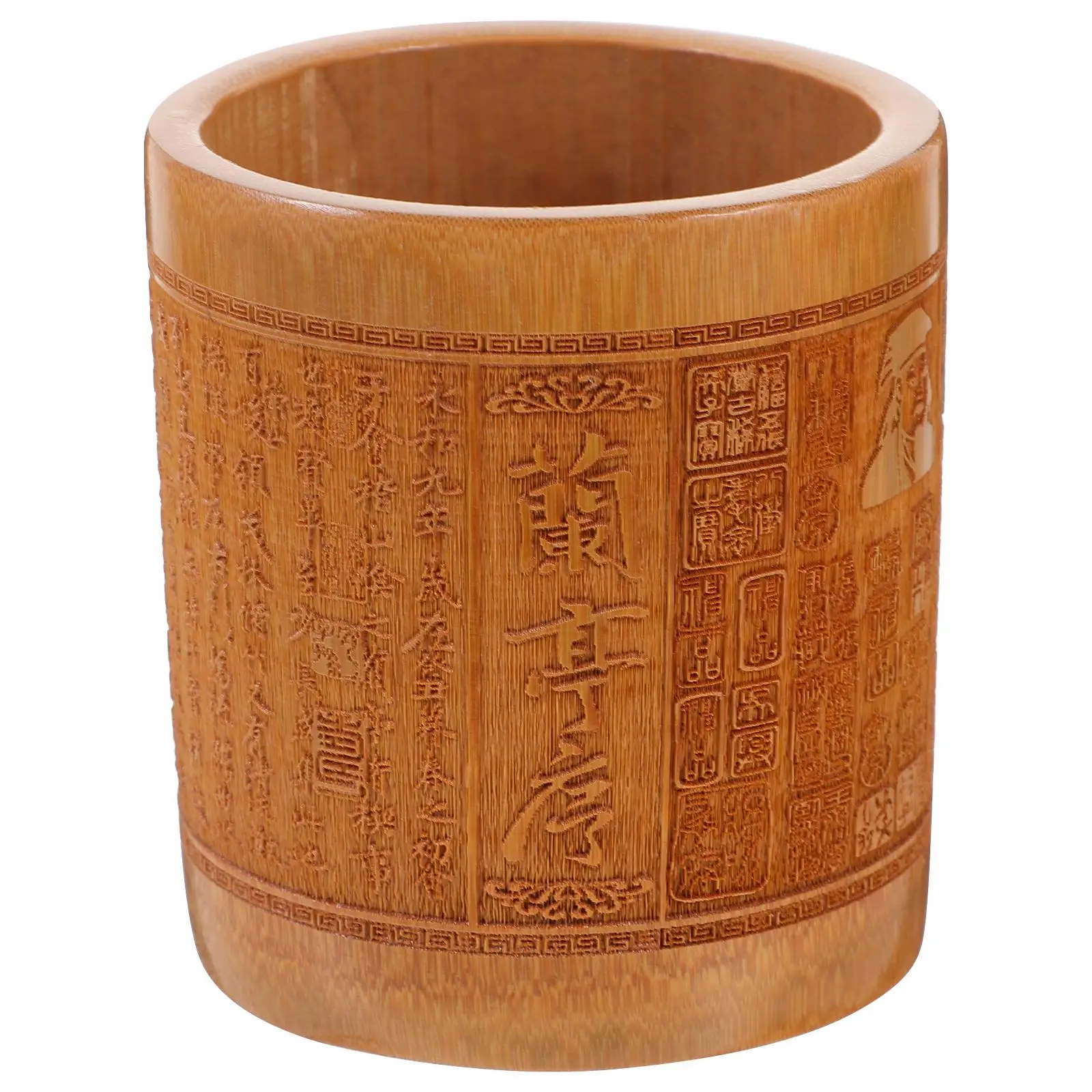 Bamboo Pen Holder 0 3-0 5kg Carving Desk Organizer Bamboo Stationery Cup Make Up Brush Container Lightweight Stable
Bamboo Pen Holder 0 3-0 5kg Carving Desk Organizer Bamboo Stationery Cup Make Up Brush Container Lightweight Stable