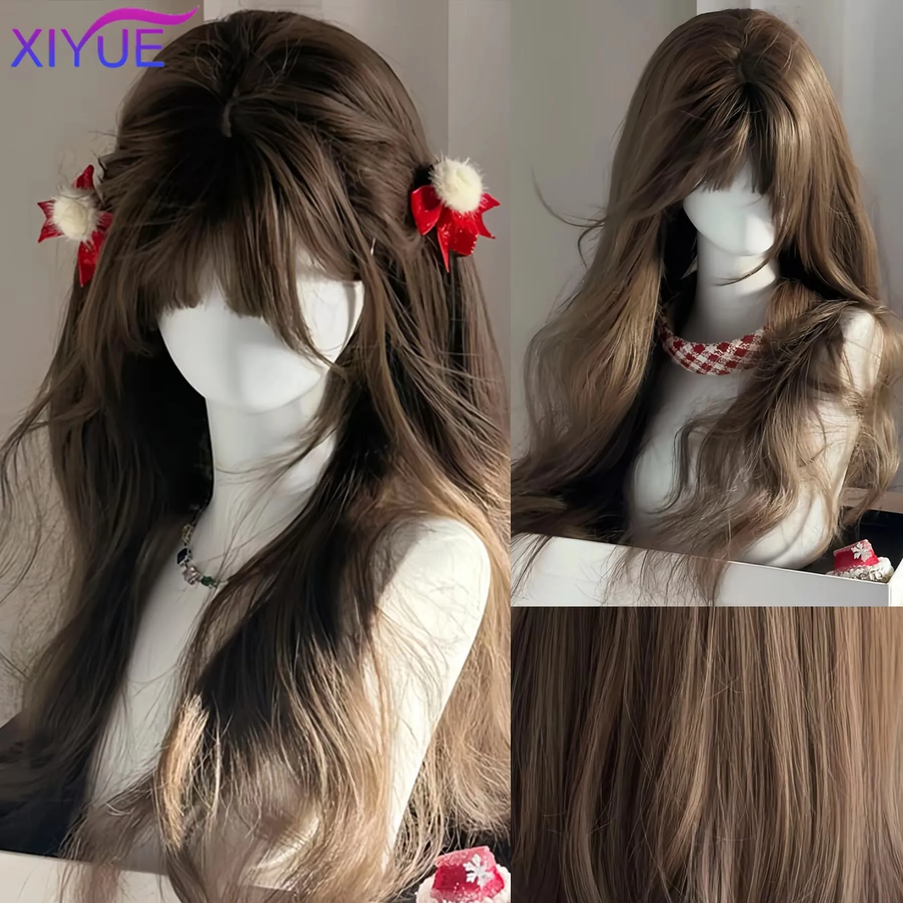 XIYUE Synthetic Black Brown Wavy Wigs for Women with Bangs Long Natural Synthetic Hair Wig Daily Cosplay Heat Resistant
XIYUE Synthetic Black Brown Wavy Wigs for Women with Bangs Long Natural Synthetic Hair Wig Daily Cosplay Heat Resistant