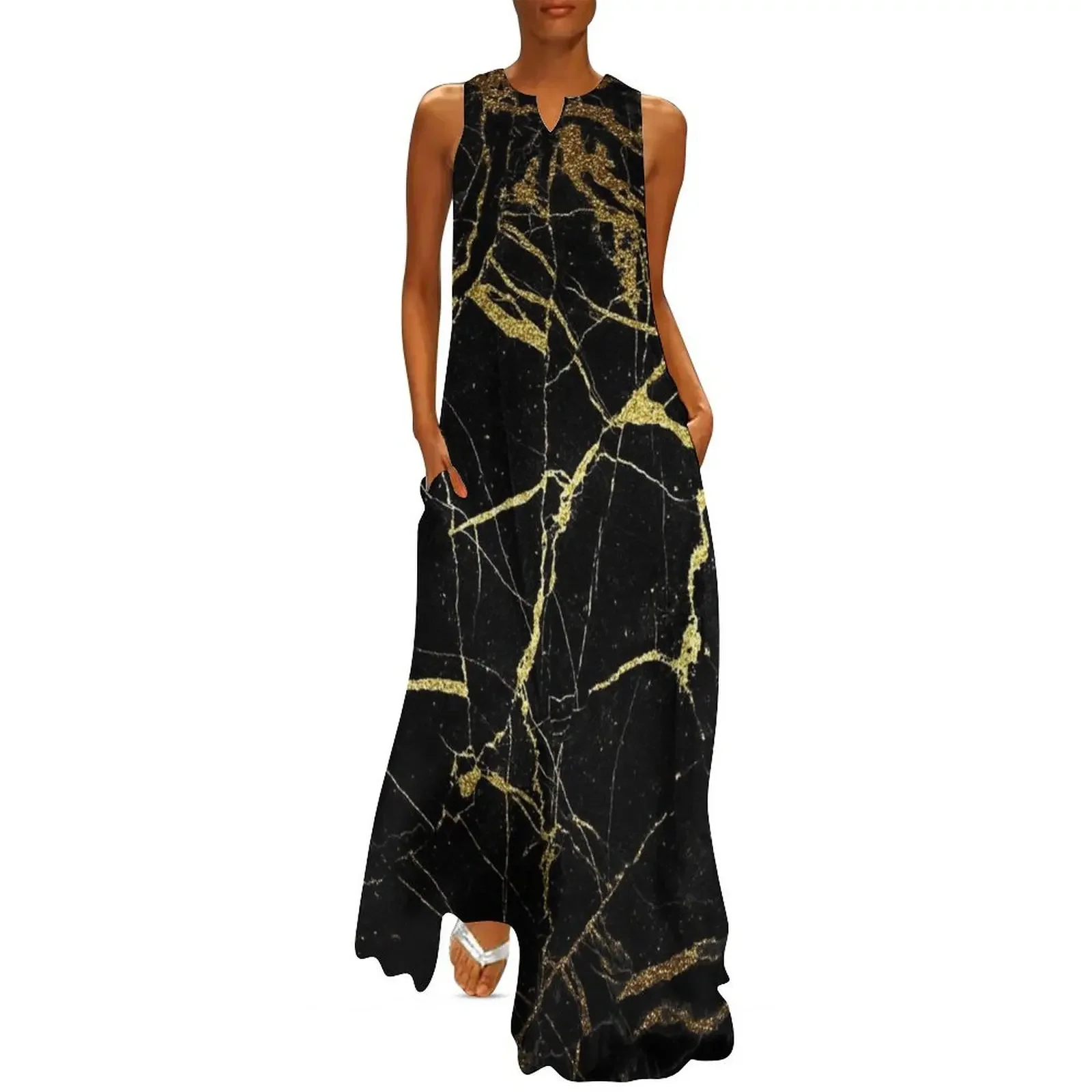 Black and Gold Marble Long Dress prom dresses women party dresses summer dresses dress for women summer Dress
Black and Gold Marble Long Dress prom dresses women party dresses summer dresses dress for women summer Dress