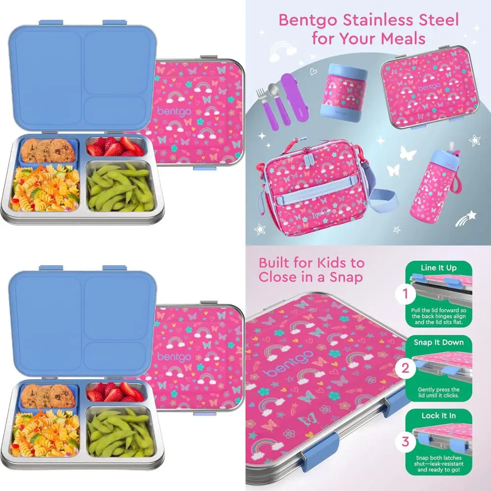 Герметичный ланчбокс из нержавеющей стали с 3 отделениями и силиконовым контейнером для детей от 3 лет - экологичный, можно мыть в посудомоечной машине, без BPA.
Герметичный ланчбокс из нержавеющей стали с 3 отделениями и силиконовым контейнером для детей от 3 лет - экологичный, можно мыть в посудомоечной машине, без BPA.
