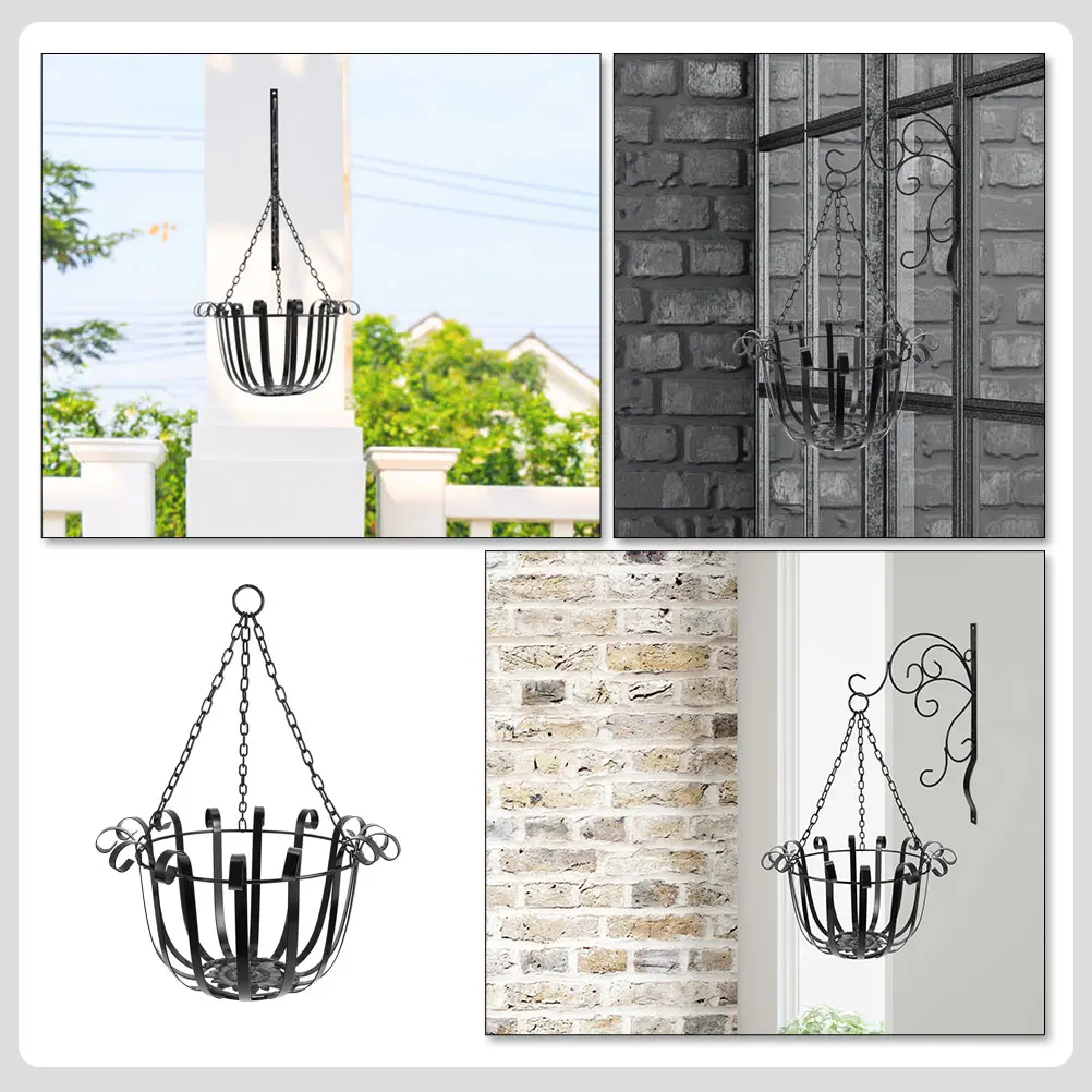Hanging Flowerpot Basket Iron Plant Pots Wall Stand Hanger Basket Planter Garden Decor Durable Material Modern
Hanging Flowerpot Basket Iron Plant Pots Wall Stand Hanger Basket Planter Garden Decor Durable Material Modern