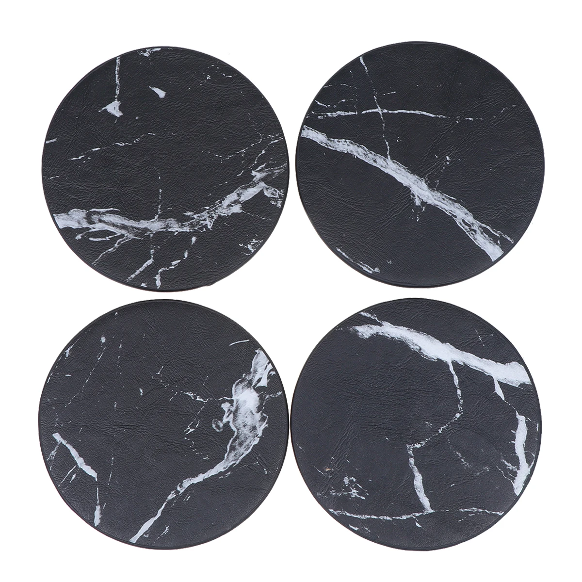 6 PU Coasters Black Heat Resistant Non- Mats Round Placemat Holder for Home Cafe Restaurant PU Cup Mat 
6 PU Coasters Black Heat Resistant Non- Mats Round Placemat Holder for Home Cafe Restaurant PU Cup Mat