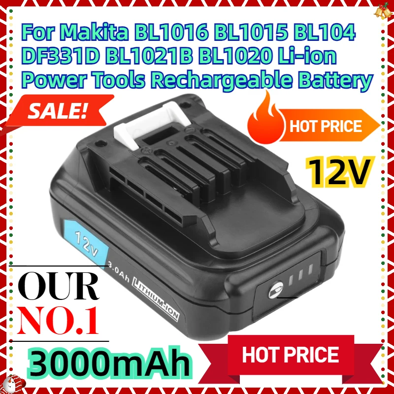 For Makita BL1016 BL1015 BL104 DF331D BL1021B BL1020 12V 3000mAh Li-ion Power Tools Rechargeable Battery
For Makita BL1016 BL1015 BL104 DF331D BL1021B BL1020 12V 3000mAh Li-ion Power Tools Rechargeable Battery